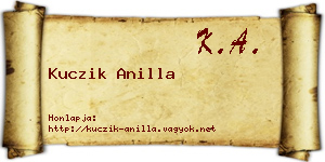 Kuczik Anilla névjegykártya